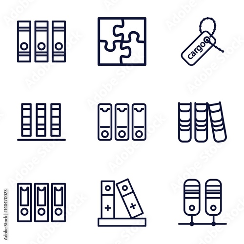 Set of 9 order outline icons