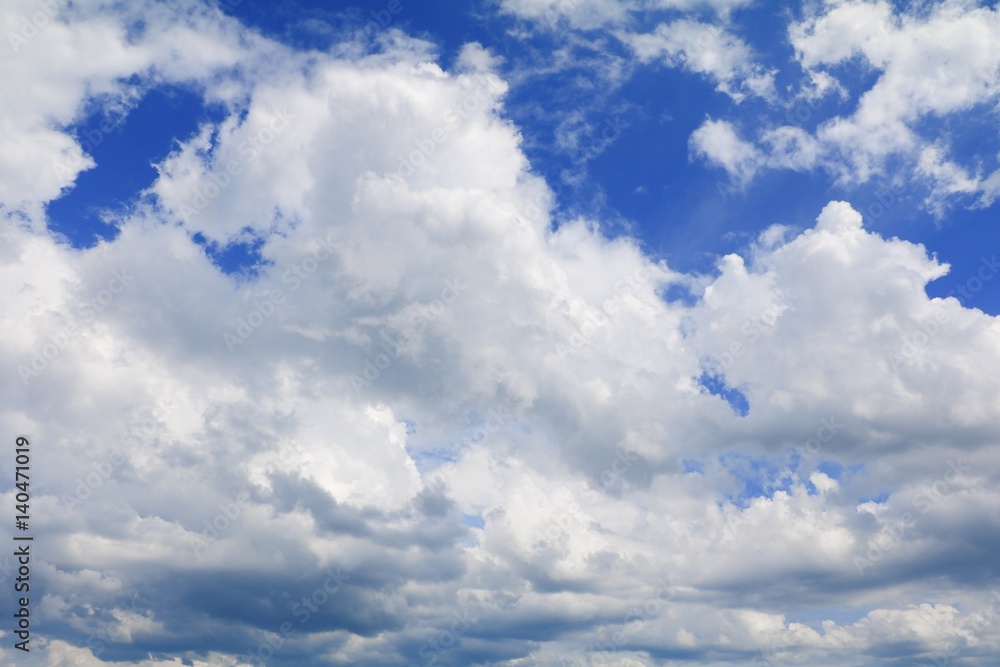 Fototapeta premium blue sky bright with big cloud beautiful and raincloud art of nature