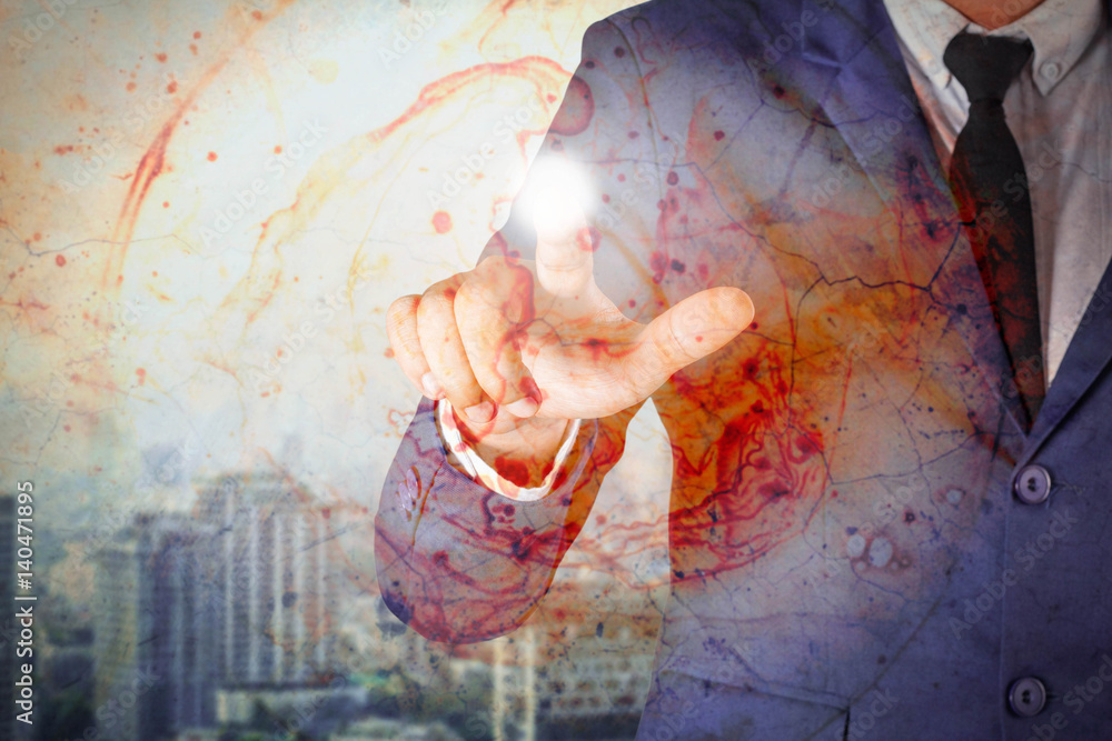 Obraz premium Business man of technologies.