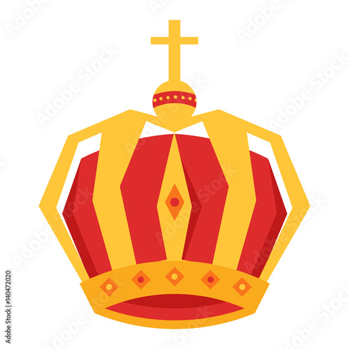 Mardi Gras. Gold King Crown Isolated Illustration photo