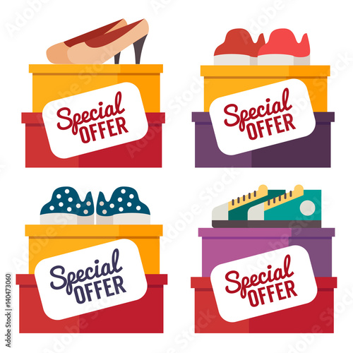 Shoes sale. Vector shopping illustration