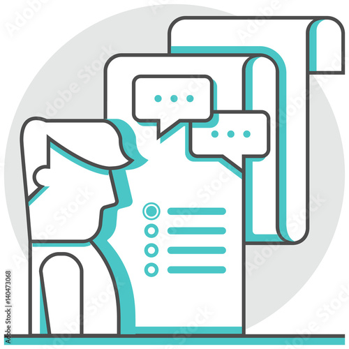 Client Requirement - Infographic Icon Elements from Web Development Set. Flat Thin Line Icon Pictogram for Website and Mobile Application Graphics.