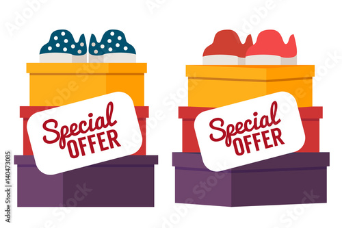 Shoes sale. Vector shopping illustration
