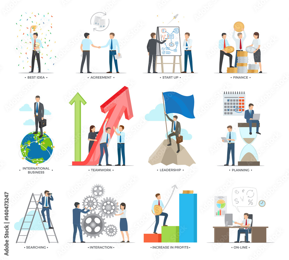 Successful Business Making Concept Vector Poster Successful Business Making Concept Vector Poster