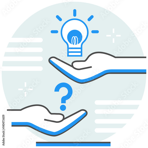Online Consulting - Infographic Icon Elements from Online Services Set. Flat Thin Line Icon Pictogram for Website and Mobile Application Graphics.