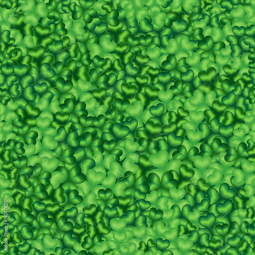 Seamless spring background with clover leaves for a festive design St. Patrick
