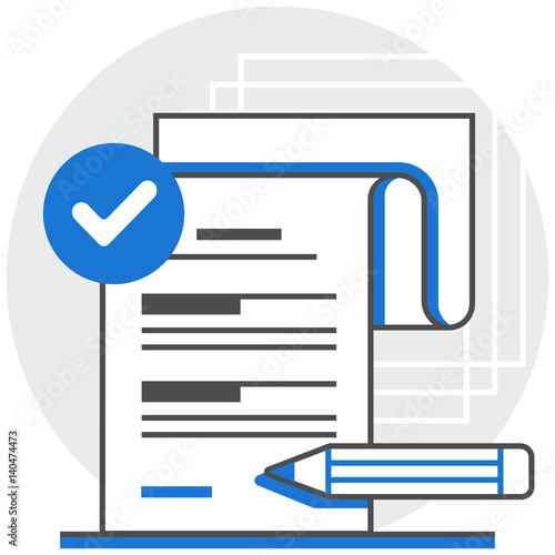 Apply A Job - Infographic Icon Elements from Human Resource Set. Flat Thin Line Icon Pictogram for Website and Mobile Application Graphics.