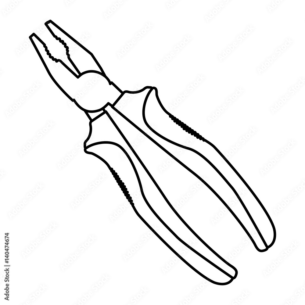 silhouette front view plier icon vector illustration silhouette front view plier icon vector illustration