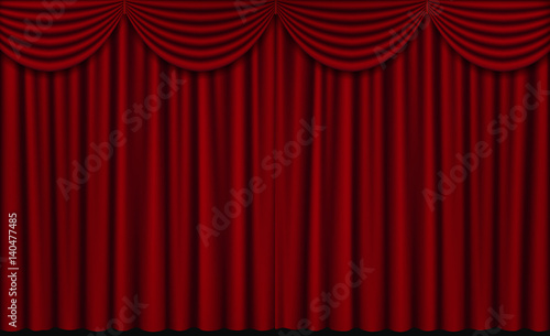 Vector Red Theater Curtains, Closed