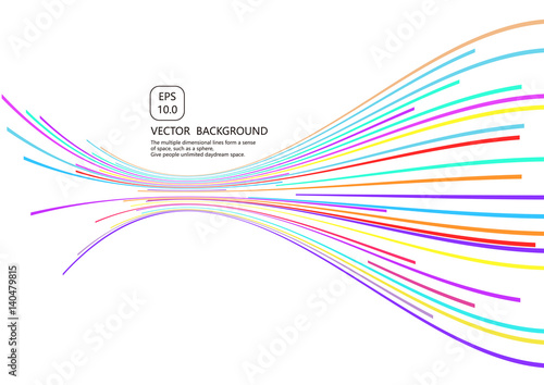 Perspective effect of the colorful ribbon
