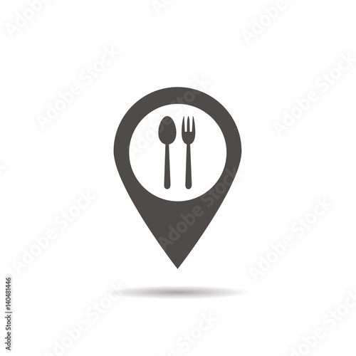 Cafe and restaurants location icon