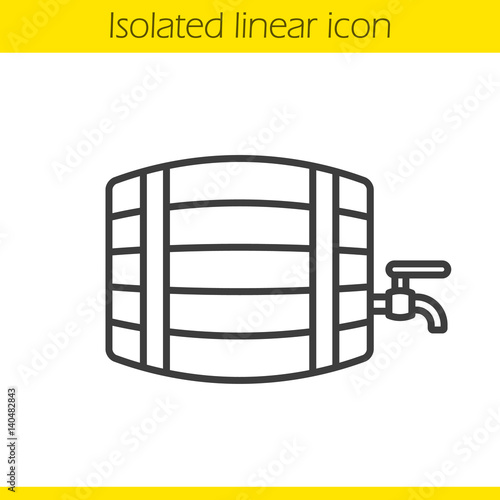 Alcohol wooden barrel linear icon