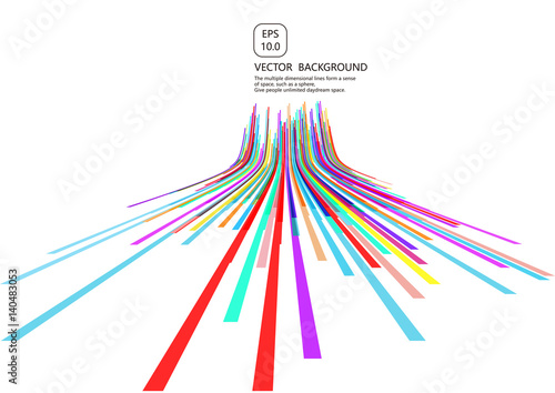 Perspective effect of the colorful ribbon