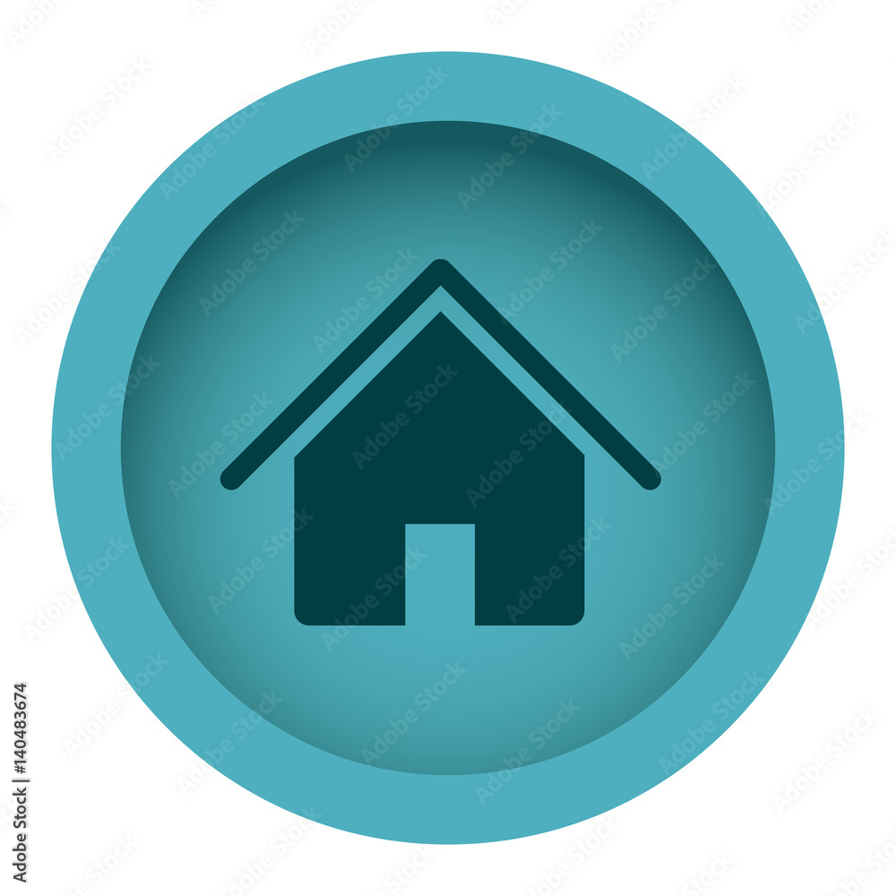 blue color circular frame with silhouette house icon vector illustration blue color circular frame with silhouette house icon vector illustration