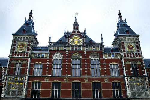 Amsterdam canals and typical houses