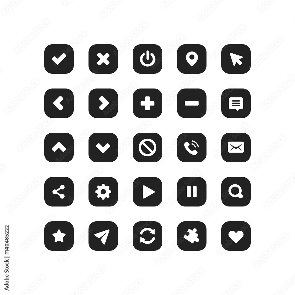 Web Application Navigation Interface Icon Vector Set Web Application Navigation Interface Icon Vector Set