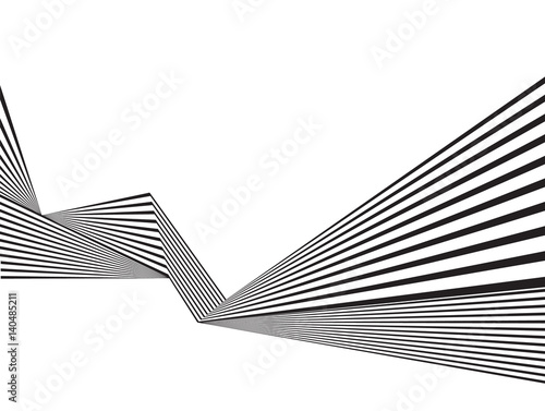 black and white mobious wave stripe optical abstract design