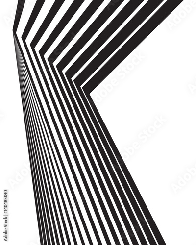 black and white mobious wave stripe optical abstract design