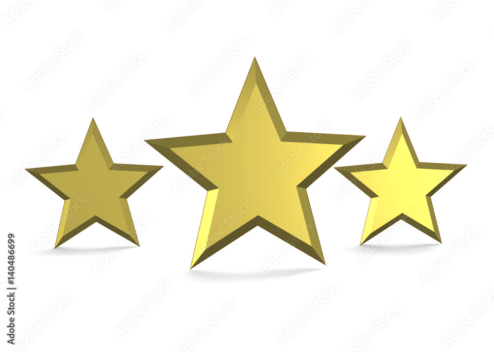 Obraz premium Three Golden Star - 3d