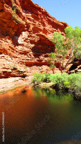 Garden of Eden waterhole in an outback gorge in the middle of the desert