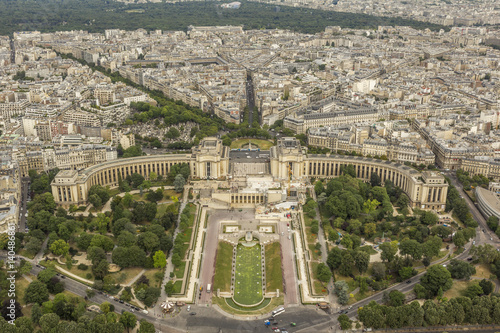 Aerial view of Paris from the Eiffel tower