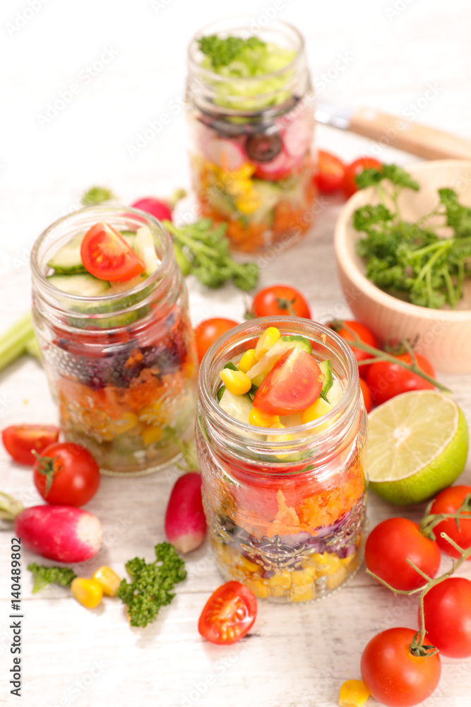 vegetable salad in jar vegetable salad in jar