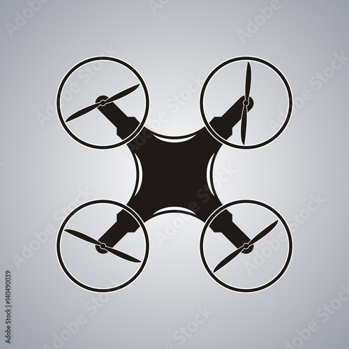Drone icon black logo element top view vector illustration.