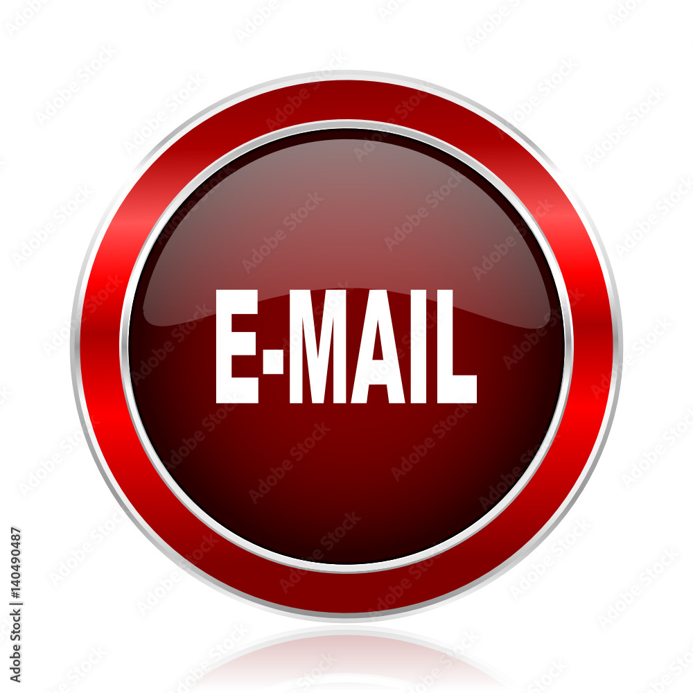Email red round glossy metallic web and smartphone vector icon isolated on white background.
Email red round glossy metallic web and smartphone vector icon isolated on white background.