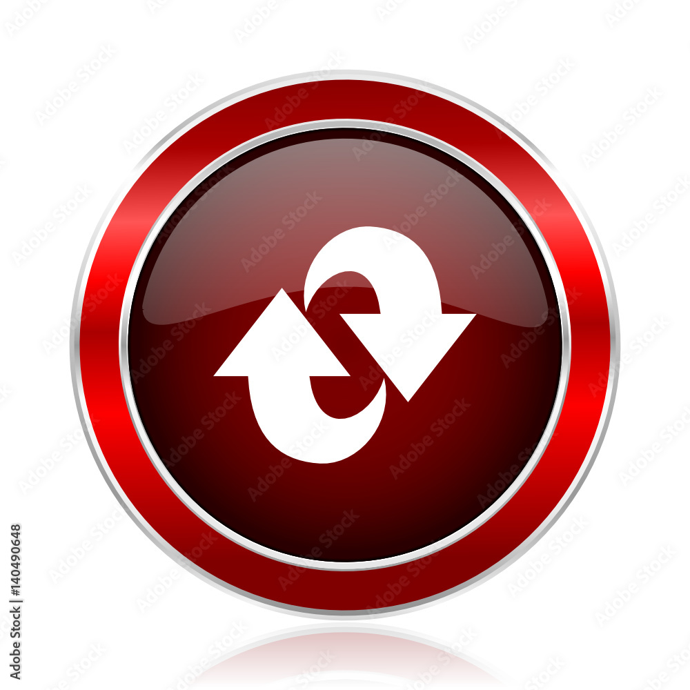 Rotation red round glossy metallic web and smartphone vector icon isolated on white background.
Rotation red round glossy metallic web and smartphone vector icon isolated on white background.