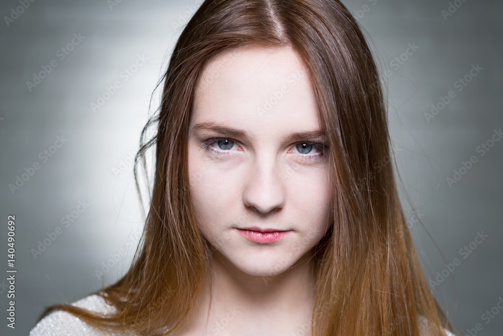 Naklejka premium Serious young blonde