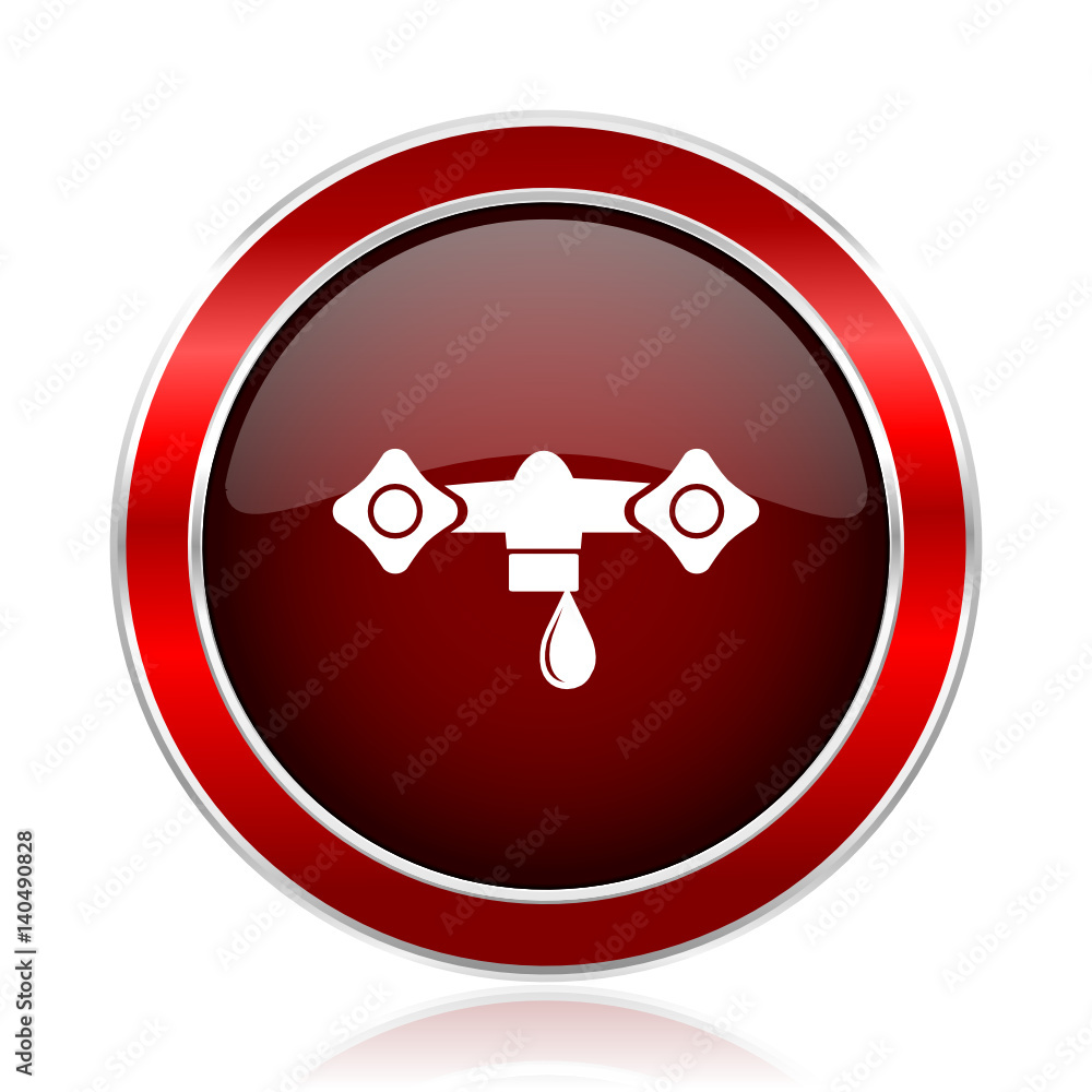 Water red round glossy metallic web and smartphone vector icon isolated on white background.
Water red round glossy metallic web and smartphone vector icon isolated on white background.