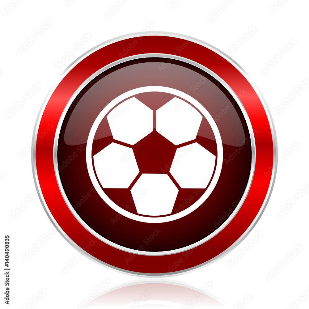 Soccer red round glossy metallic web and smartphone vector icon isolated on white background.
Soccer red round glossy metallic web and smartphone vector icon isolated on white background.