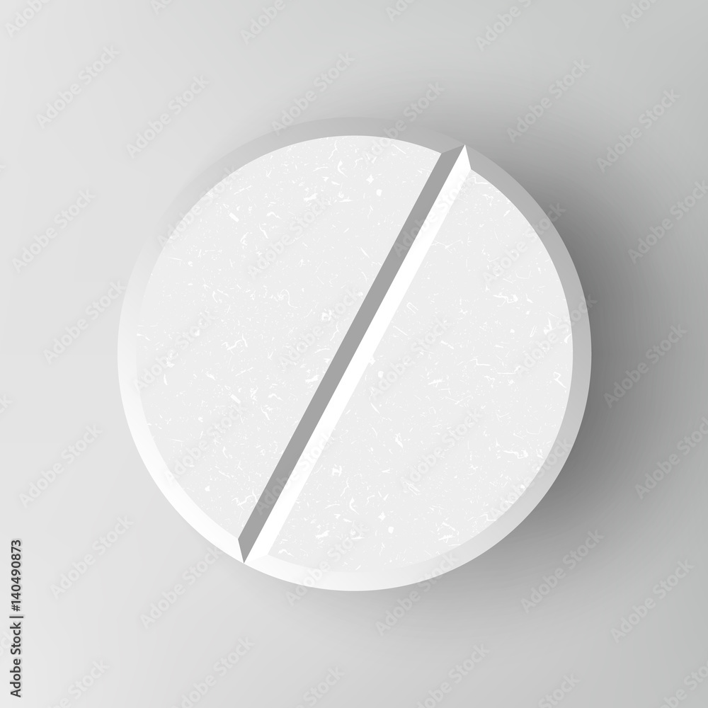 White 3D Medical Pill Or Drug Vector Illustration. Graphic Empty Concept. Single Realistic Tablet White 3D Medical Pill Or Drug Vector Illustration. Graphic Empty Concept. Single Realistic Tablet