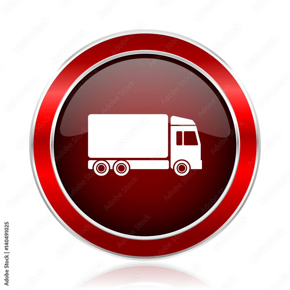 Delivery red round glossy metallic web and smartphone vector icon isolated on white background.
Delivery red round glossy metallic web and smartphone vector icon isolated on white background.