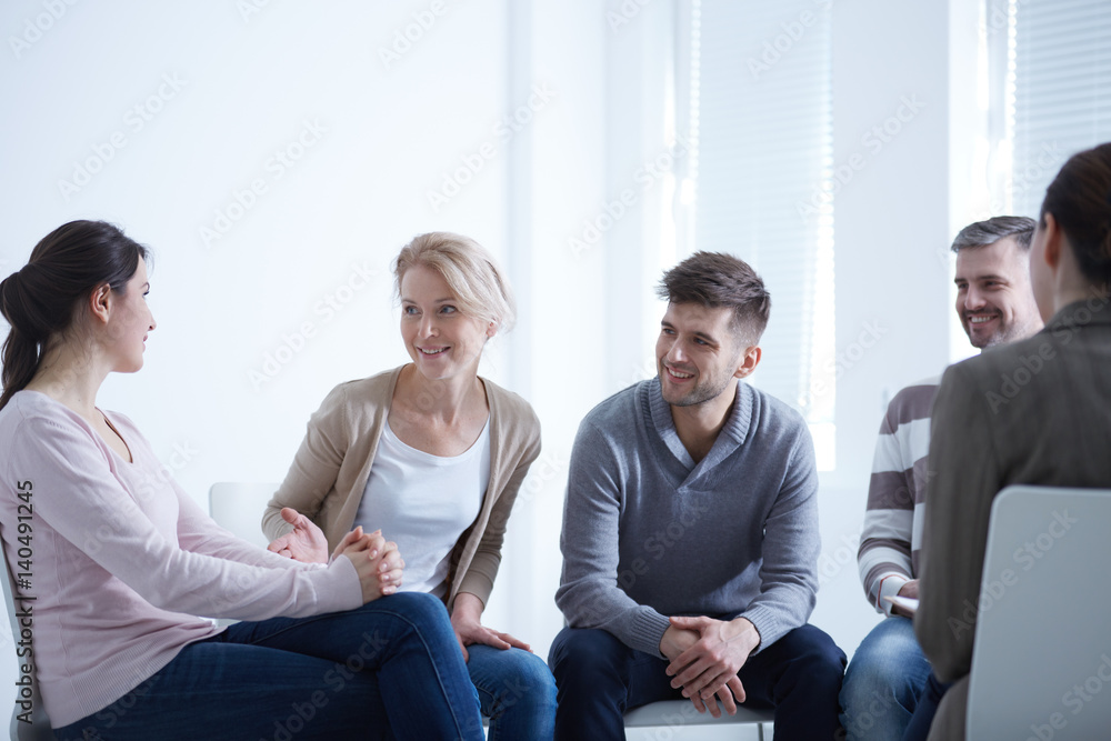 People talking in circle People talking in circle