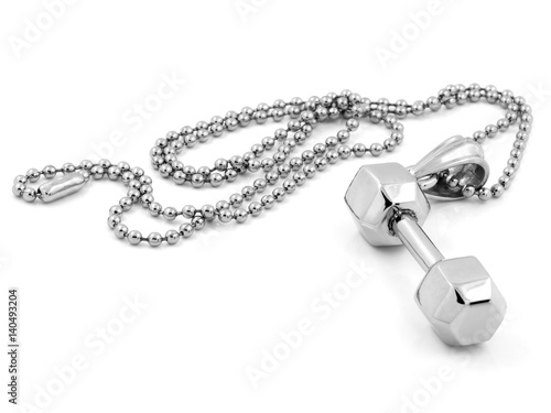 Dumbell pendant and necklace photo