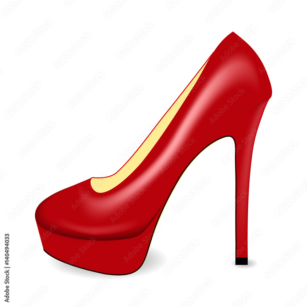 Red high heels shoes hairpin for women. Vector illustration Red high heels shoes hairpin for women. Vector illustration
