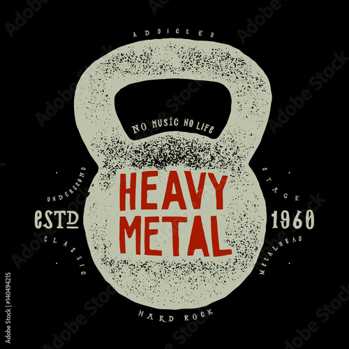 heavy metal kettlebell rock music print