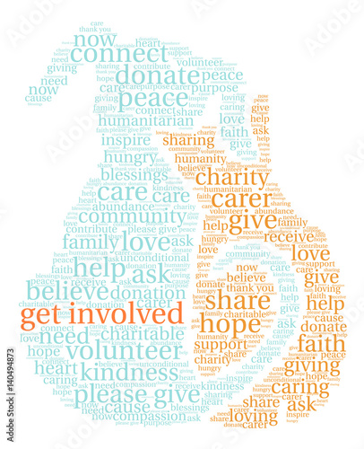 Get Involved Word Cloud on a white background. 