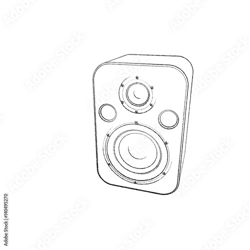 Audio speaker.Isolated on w...