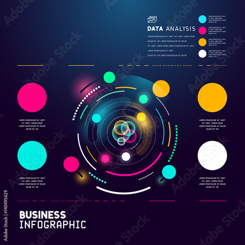A detailed and technical business graph infographic element. Vector illustration