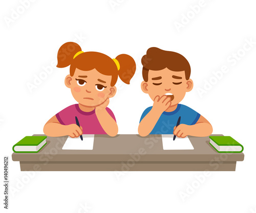 Bored kids at school
