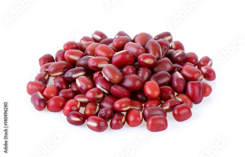 red beans on white background