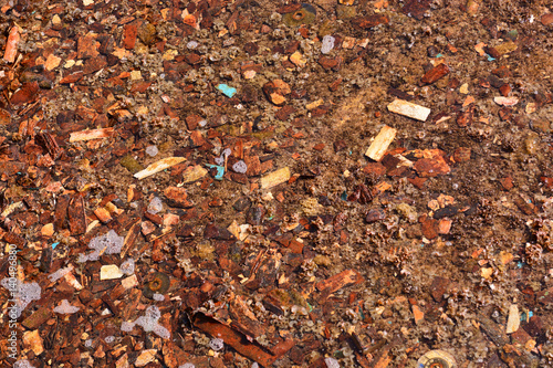 Construction debris on the seabed