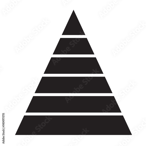 pyramid chart icon on white background. pyramid chart sign.