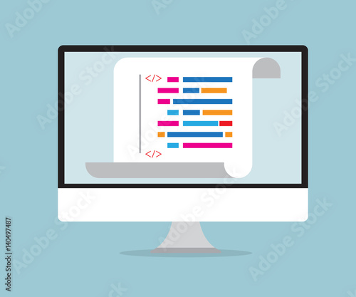 computer coding, programming concept
