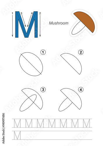 Drawing tutorial for letter.