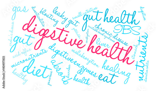 Digestive Health Word Cloud on a white background. © arloo