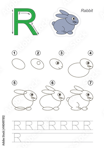 Drawing tutorial for letter.
