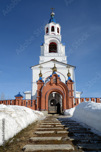 Russian Orthodox Church "Dormition of the Theotokos" was founded in 1833 year in Novoutkinsk township, Sverdlovsk region, Russia.